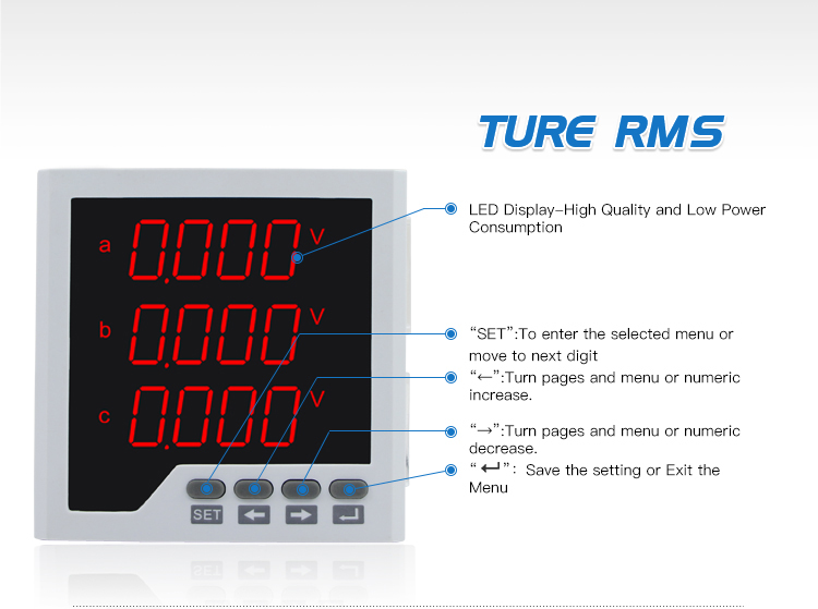 CN-3D3 96*96 mm Three Phase LED Multifunction KWH Energy Meter with RS485
