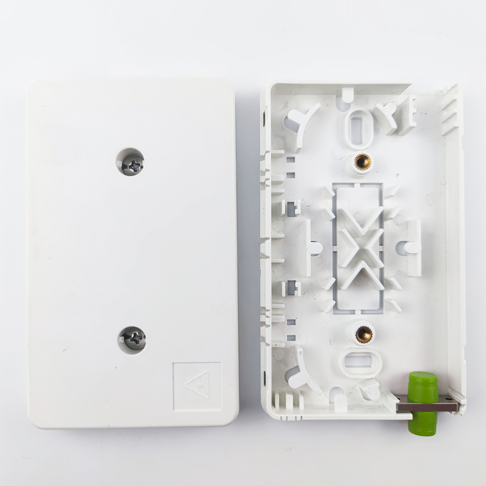 Wall Mounted 2 Cores FC APC Plastic Fiber Optic Faceplate Socket Panel for Indoor