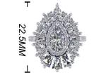 1.5ct 49pcs Classic Halo Diamond Engagement Ring White Gold Color Plated ODM