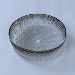 Round Bathroom Vanity Bowls Clear And Black Edge Beveled Drain Hole