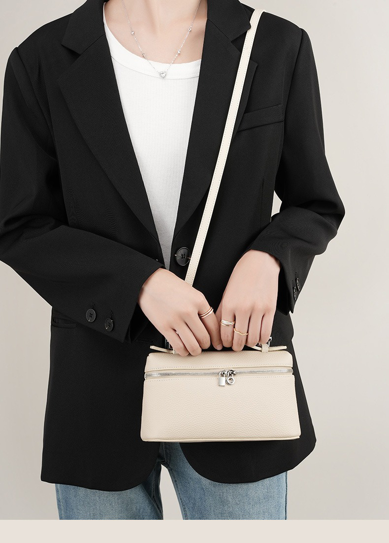 Versatile Style Genuine Leather Lunch Box Bag Gigi Same Style Crossbody Handbag for Lady's