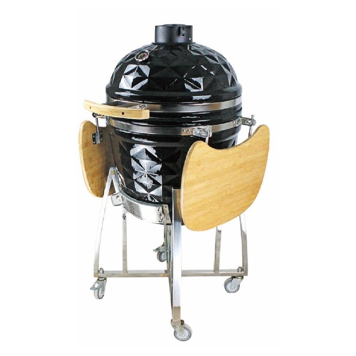 Black Color Outdoor Cermaic Bbq Grill 22inch Large Kamado Grill