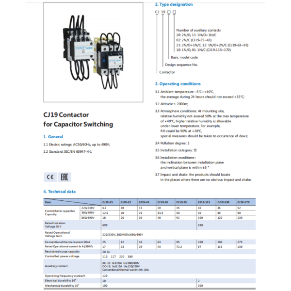220V AC Magnetic Contactor Three Phase Din Rail Installation For Motor Control