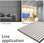 Silver 3D Fluted Sound Absorbing Panel With Wood Finish Wood Slat Acoustic