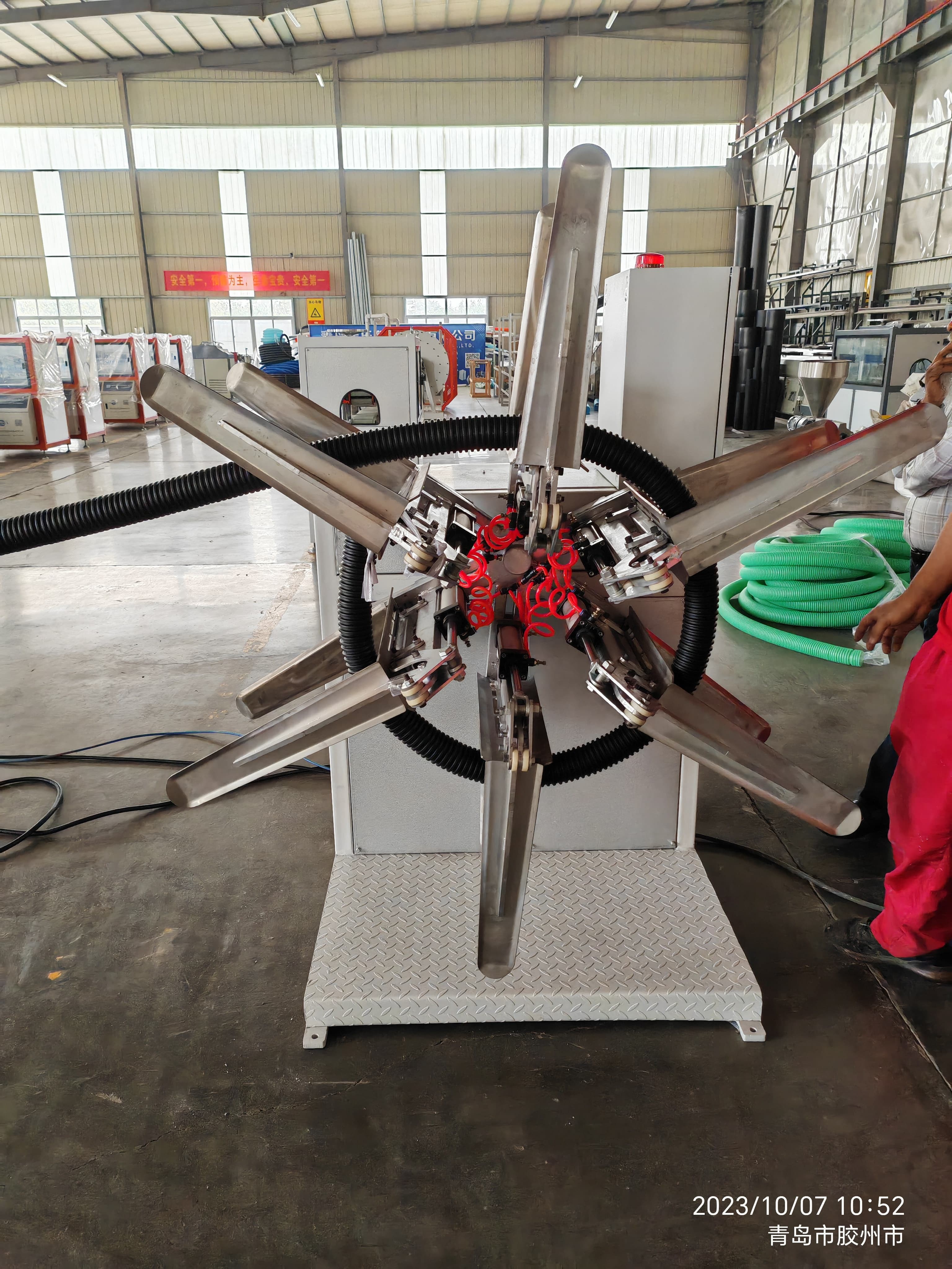 75mm Screw Diameter Corrugated Pipe Extrusion Line for HDPE Single Wall Cable Duct 380V/50Hz Voltage