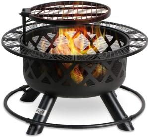 Wholesale Outdoors Steel Wood Burning Fire Pit Backyard With Cooking Grill 32in 24in from china suppliers