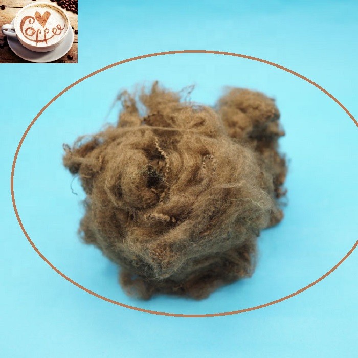 Virgin Grade Regenerated Polyester Staple Fiber Coffee Color For Spinning