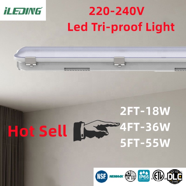 5000lm 36W 4FT Tri-Proof Shop Light 3500K/4000KK/5000K LED Vapor Tight for Industrial