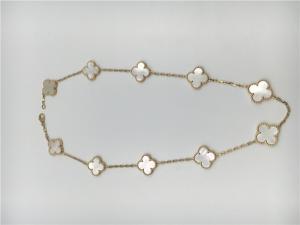 Wholesale White Mother Of Pearl Van Cleef Arpels Alhambra Necklace 18k Yellow Gold from china suppliers
