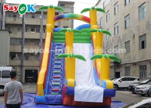 Wholesale Huge Inflatable Slide 8*4*7m PVC Coconut Tree Inflatable Bouncer Slide With Two Air Blower For Kids from china suppliers
