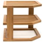 3 Tier Drainer Drying Wooden Dish Rack For Plate Bamboo Kitchen Corner Organizer
