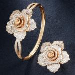 Luxury Rhinestone Flower Bracelet for Women Crystal Bracelet Wedding Bridal