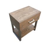 Oak wood veneer wooden high end hotel bedroom bed side table,hotel night stand