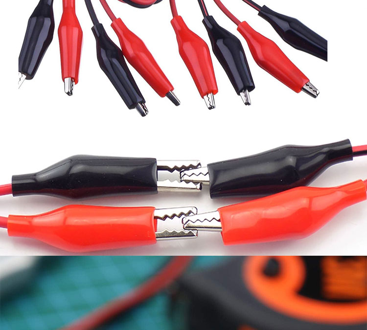 12v Double Ended Black Red Electrical Test Leads Jumper Wire Alligator Crocodile Clips Cable