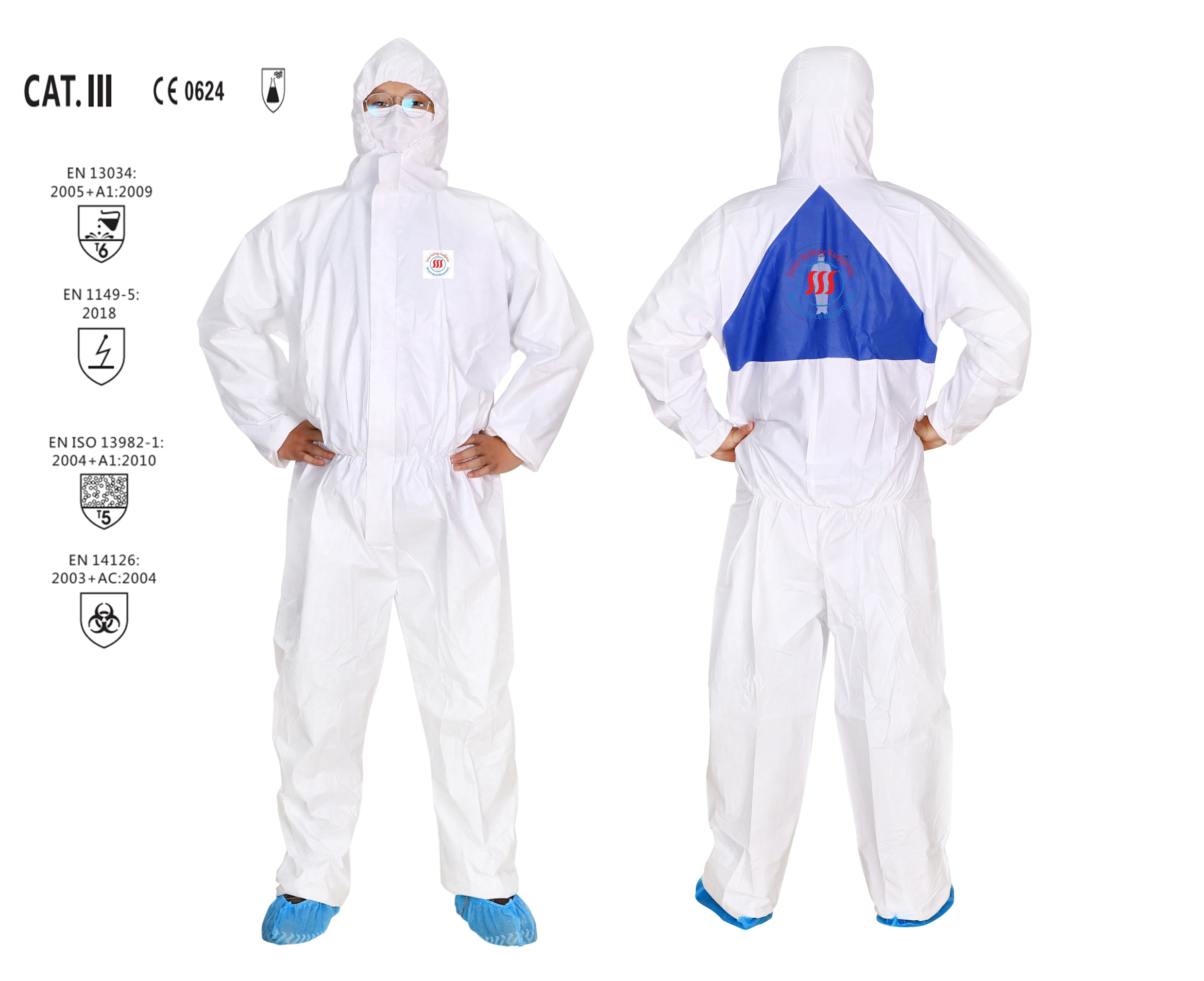 CE Industrial Painting Waterproof Non Woven Coverall Microporous Disposable SMS Coverall