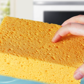 Yellow Highly Absorbent Soft Texture Flex Texture Sponge With Rich Bubbles For Gentle Cleaning