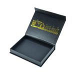 Eco Friendly Custom Printed Logo Gold Hot Stamping Package Black Gift Box With
