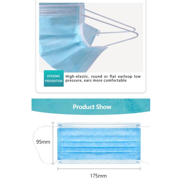 Anti Dust Single Use Face Mask For Adult EN14683 ASTM F2100