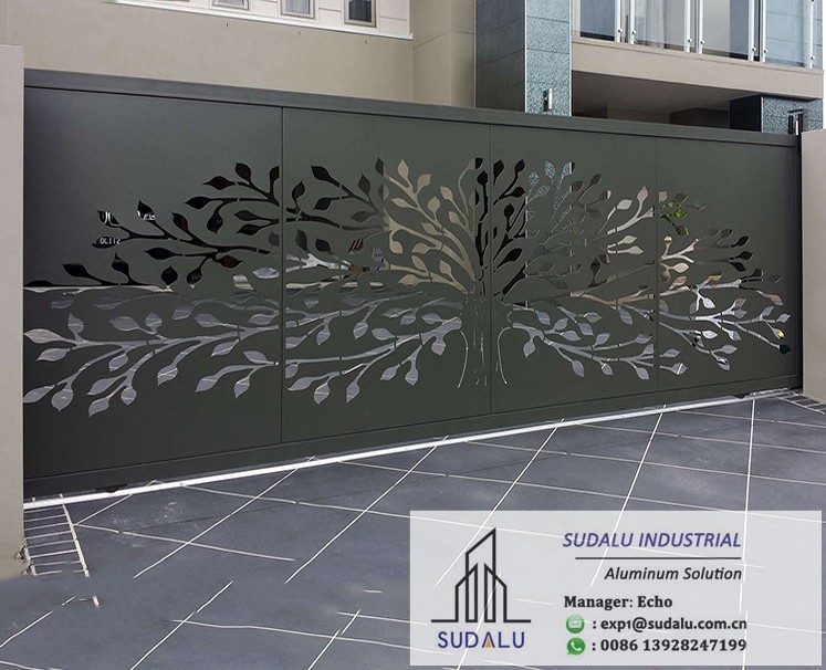 SUDALU Foshan PVDF OME Aluminum Laser Cut Decoration Panel for Gate of Garden/ Garage Metal Perforated Panel