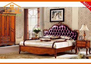 Wholesale Indian antique wooden leather luxury royal oak bedroom furniture designs royal bedroom furniture sets from china suppliers