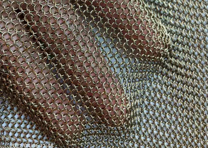 Chainmail Welded Pvd Metal Ring Mesh For Facade Decoration