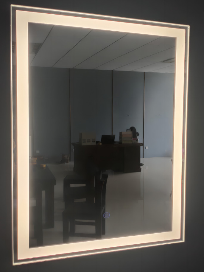 Square And Circle LED Bathroom Mirror Light ABS Plastic Frame