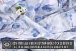 133x72 Woven 100% Cotton Bed Sheets 4 Pcs Bed Sets Organic Cotton Material