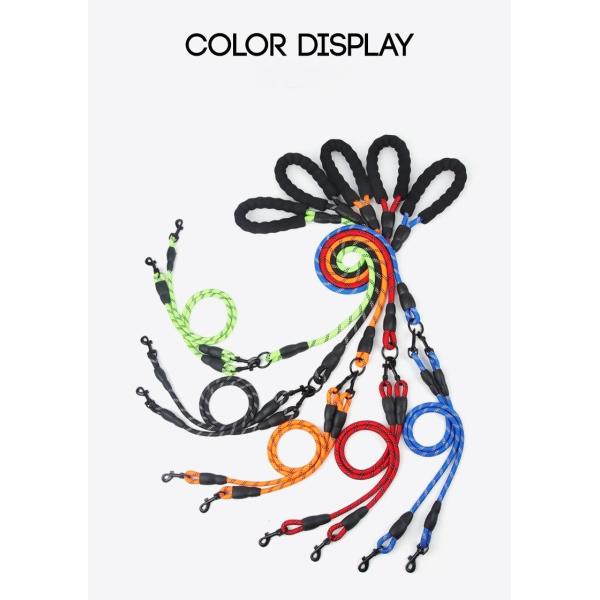 Dog leash multifunctional one-to-three dog leash reflective pet leash