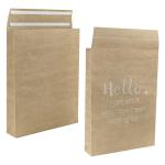 Brown Self Seal Paper Shopping Bags Hot Stamping Kraft Paper Express Mailing