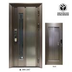 ODM Noise Reduction Aluminum Entrance Door Copper Imitation Surface Finishing