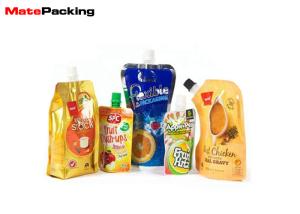 Wholesale Spout Plastic Drink Pouches , Stand Up Reusable Juice Pouches Custom Logo Printing from china suppliers