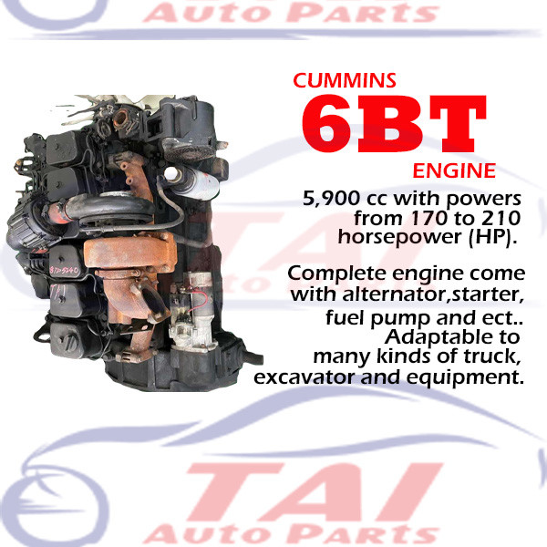 Used Engine 6CT 4BT 6BT 6LT K19 K38 K50 ISM QSM NT855 NTA855 Engine For Cummins