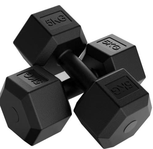 Wholesale Home Gym Fitness Equipment High Quality Hex Rubber Coated Dumbbells