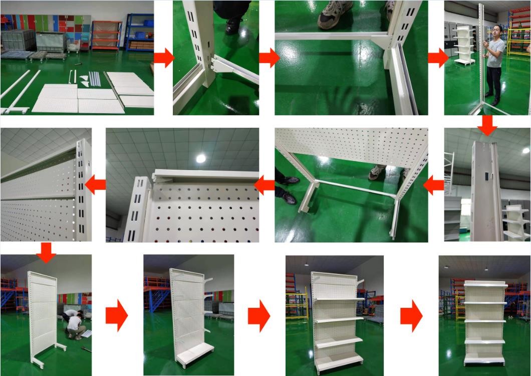 Customized Size Supermarket Display Shelf Corrosion Protection ISO9001