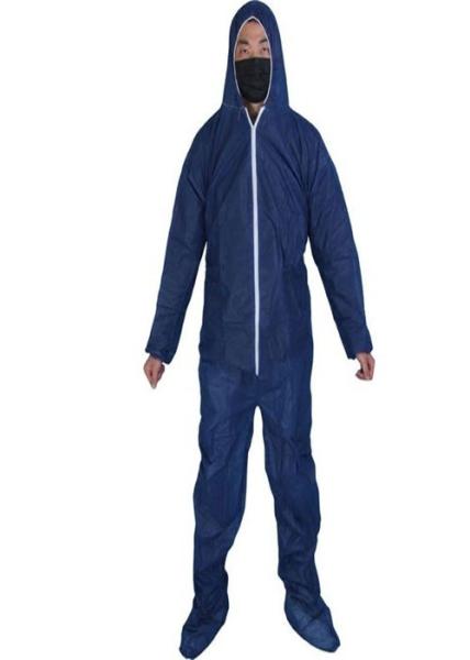 Microporous Film Disposable Coverall Suit , Disposable Laboratory Gowns Abrasion