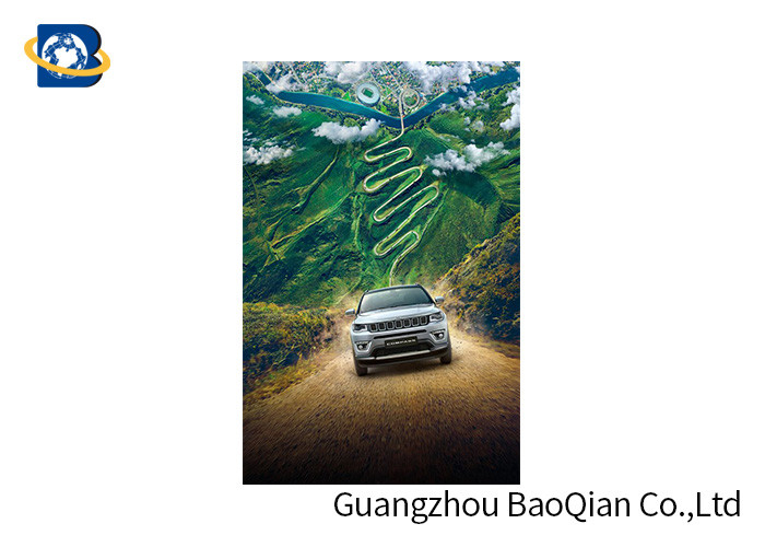 Car 3D Lenticular Poster Customized UV Printing Nontoxic Material High Definition