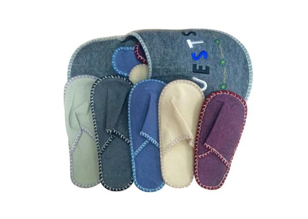 Winter Warm Disposable Hotel Slippers Felt / Velvet Living Room Hospitality