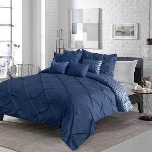 Wholesale Popularity Stock 90GSM 3 Pieces Pintuck Cover Soft Microfiber Bedding Set All-Season Customized Zipper Closure from china suppliers