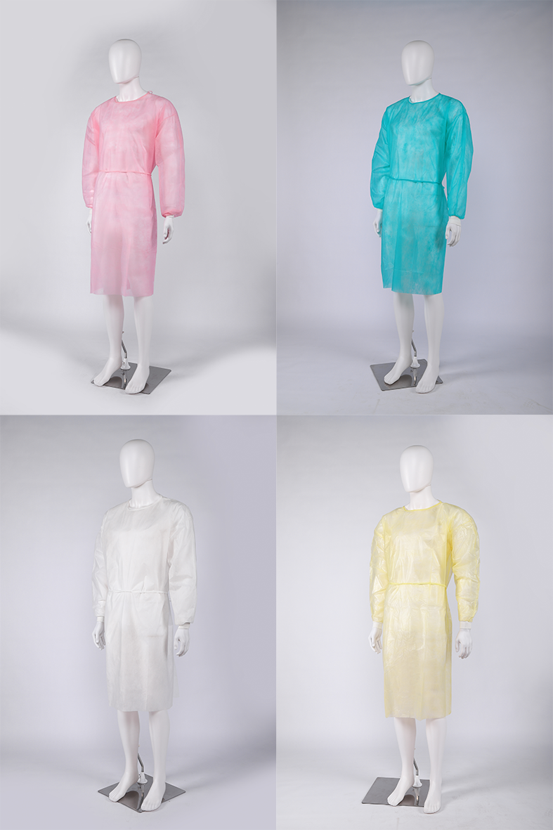 Disposable PP PPE Isolation Gown Hospital Doctor Nurse Protecting Clothing Gown Medical Surgical Isolation Gown