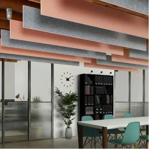 Wholesale Polyester Fiber Rectangular Acoustic Ceiling Board Sound Absorbing Decorative from china suppliers