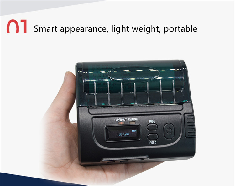 80mm Portable Mobile Receipt Printer Thermal For Android IOS 203dpi