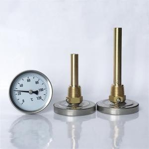 Wholesale Stainless Steel Bi Metal Temperature Gauge 120C Heating Metal Stem Thermometer from china suppliers