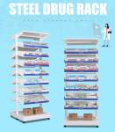 Medical Show Metal Sheet Storage Rack , Hospital Pharmacy Drugstore / Grocery