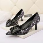 6899-6 Europe And The United States Sexy Pointed Shallow Mouth High Heels Bow