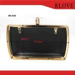 New design diamond decoration gold color metal frame with plastic box