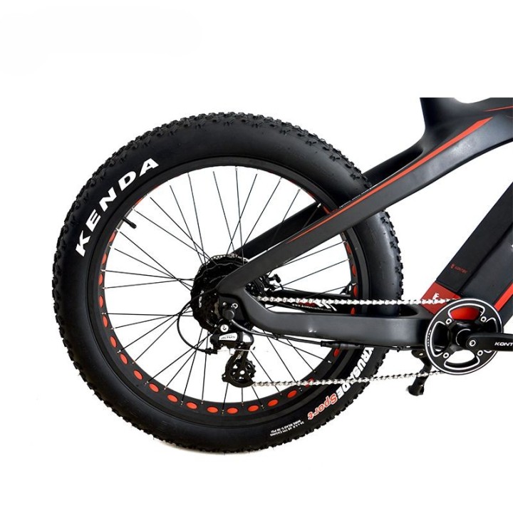 48V Electric Carbon Fiber Bike with 750W or 1000W Brushless Motor 26" x 4.0 Fat Tire