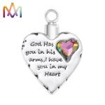 Cadmium Free 304 Stainless Steel Heart Cremation Necklace For Ashes