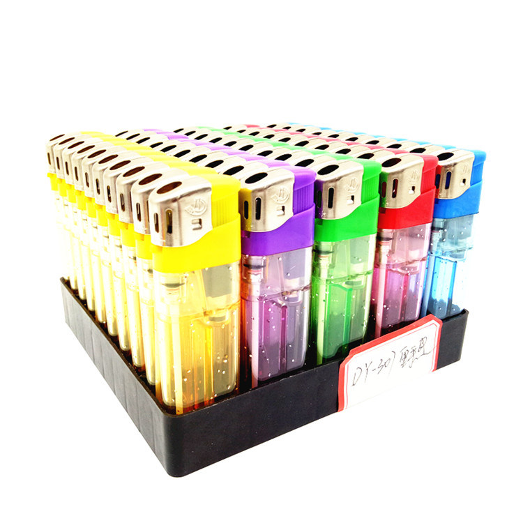 Dongyi High Quality Transparent Color Plastic Electric LED Lighter