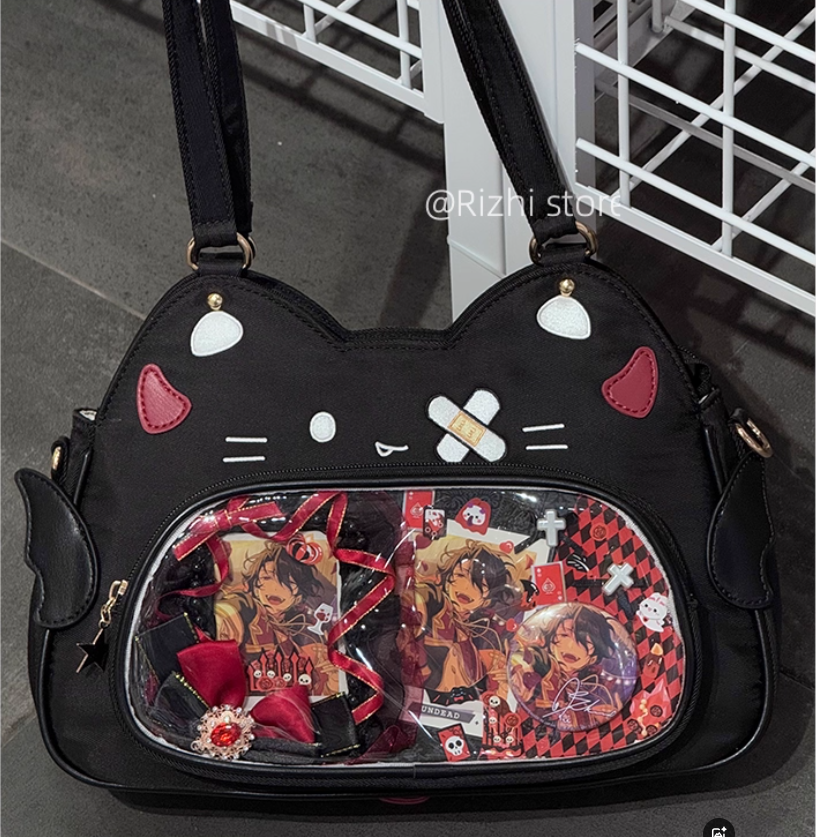 Original Cat Pain Bag - Large Capacity, Low Food Intake Backpack for Kids - Nylon Crossbody Bag - Cute Student Laptop Bag