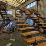 Flat Curved Tempered Stair Railing Glass Stainless Steel Glass Tread